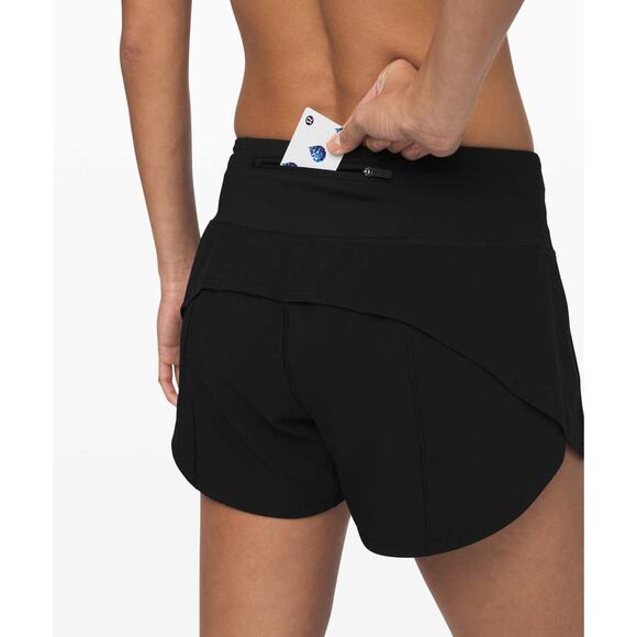 Lululemon Speed Up Mid-Rise Short 4" Lined Black - 4 - Picture 6 of 7